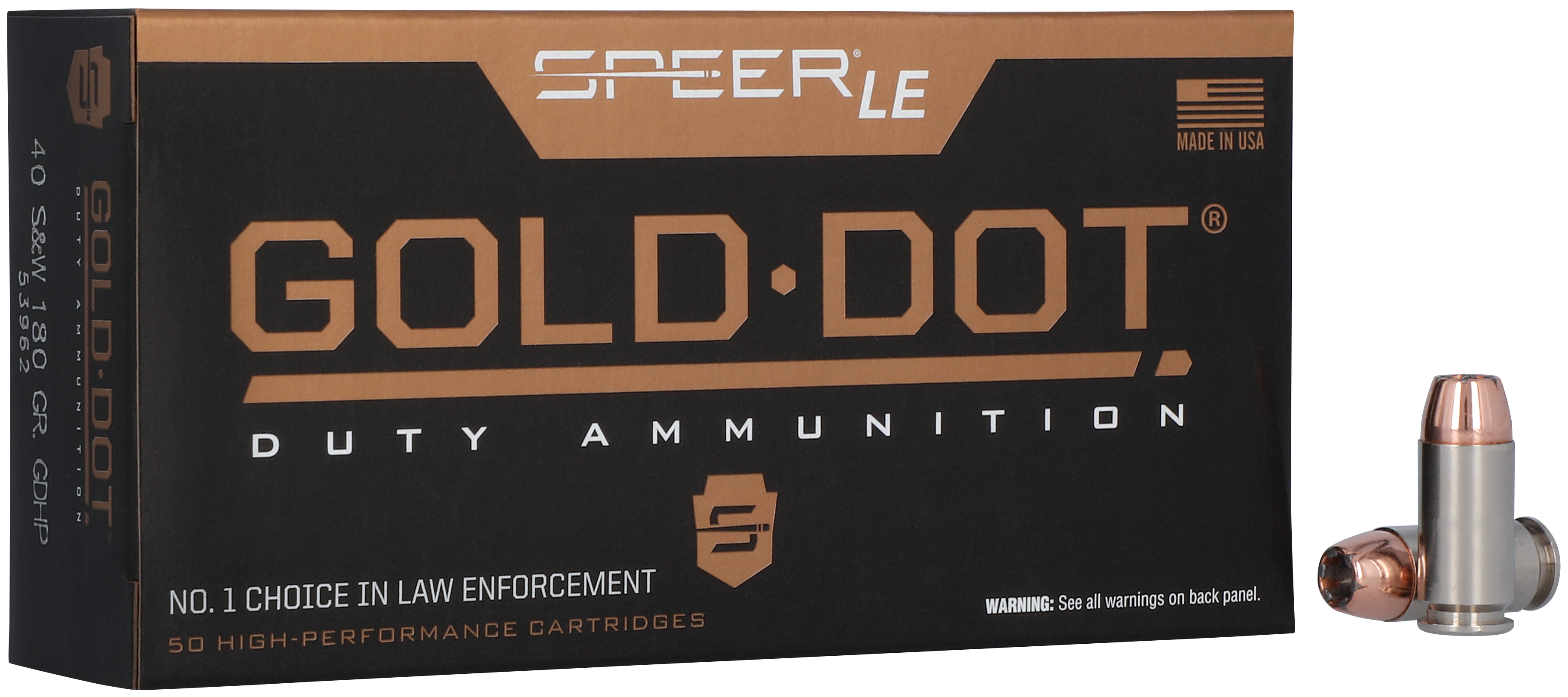 SPEER GOLD DOT 40S&W 180 GRAIN HOLLOW POINT 