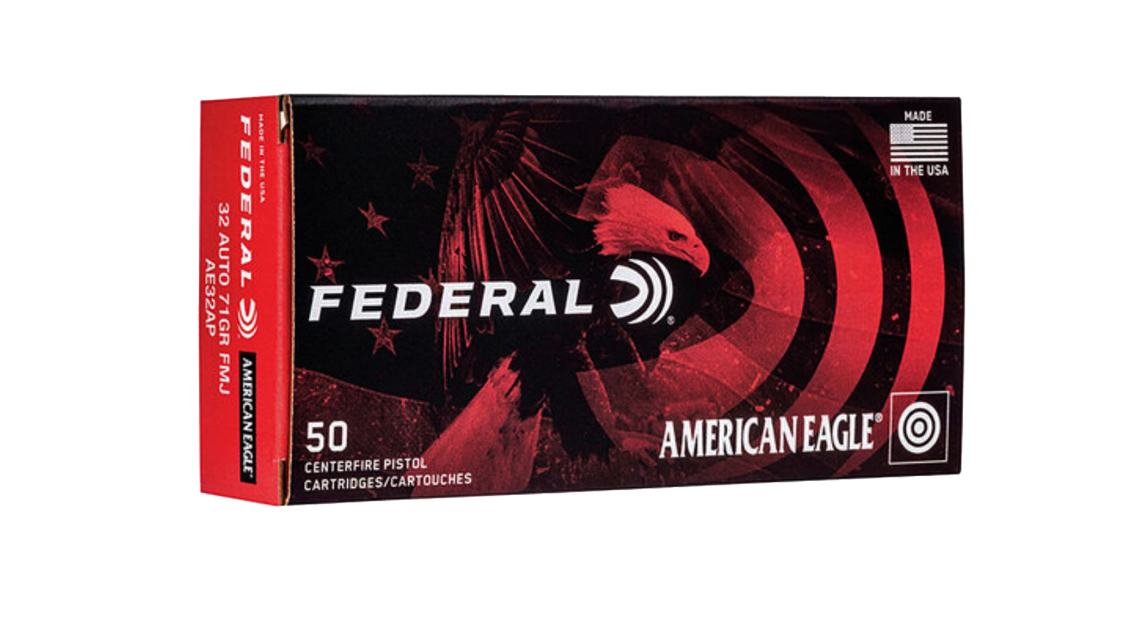 FEDERAL 32 AUTO 71GR FMJ, 1000RDS/CS