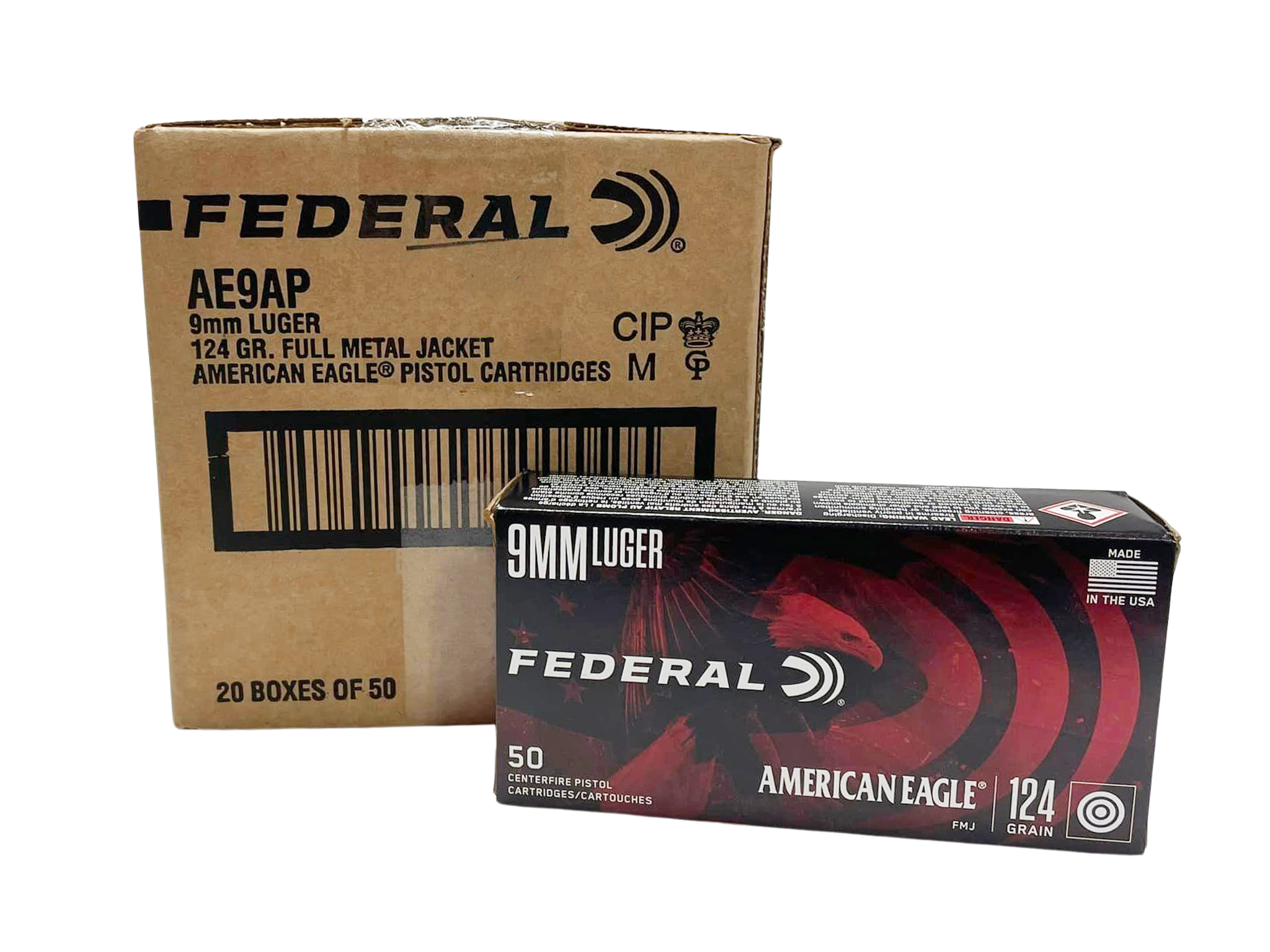 FEDERAL AMERICAN EAGLE 9MM LUGER 124 GRAIN