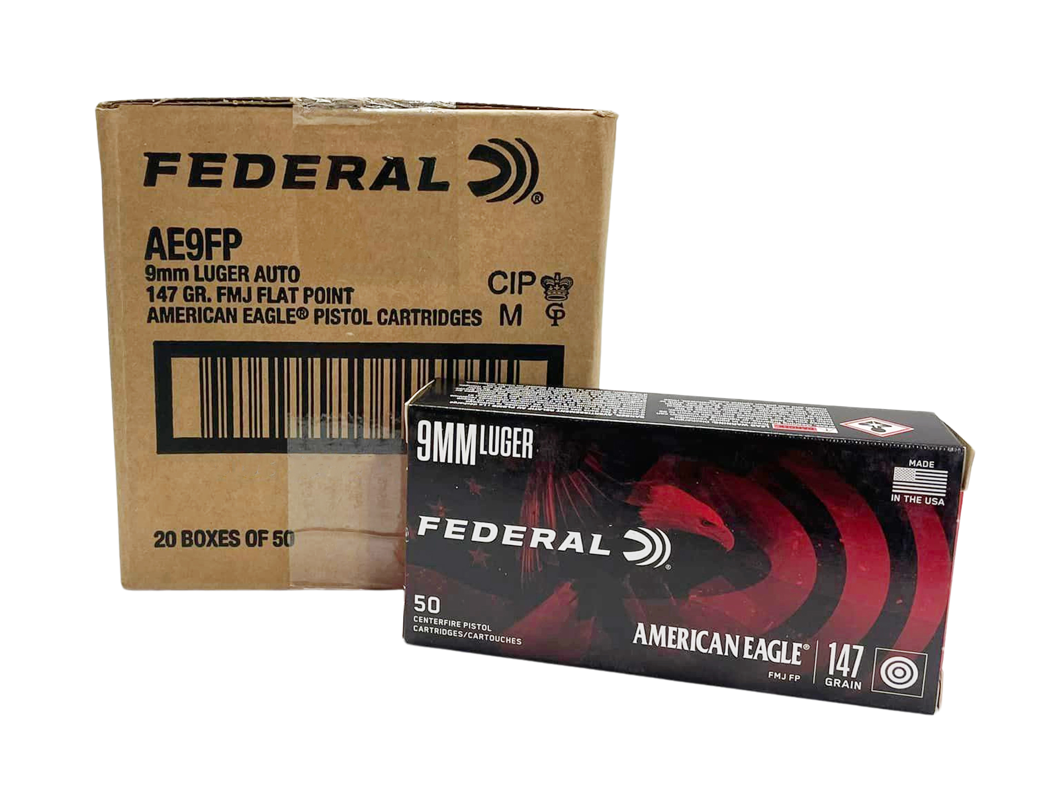 FEDERAL AMERICAN EAGLE 9MM LUGER 147 GRAIN