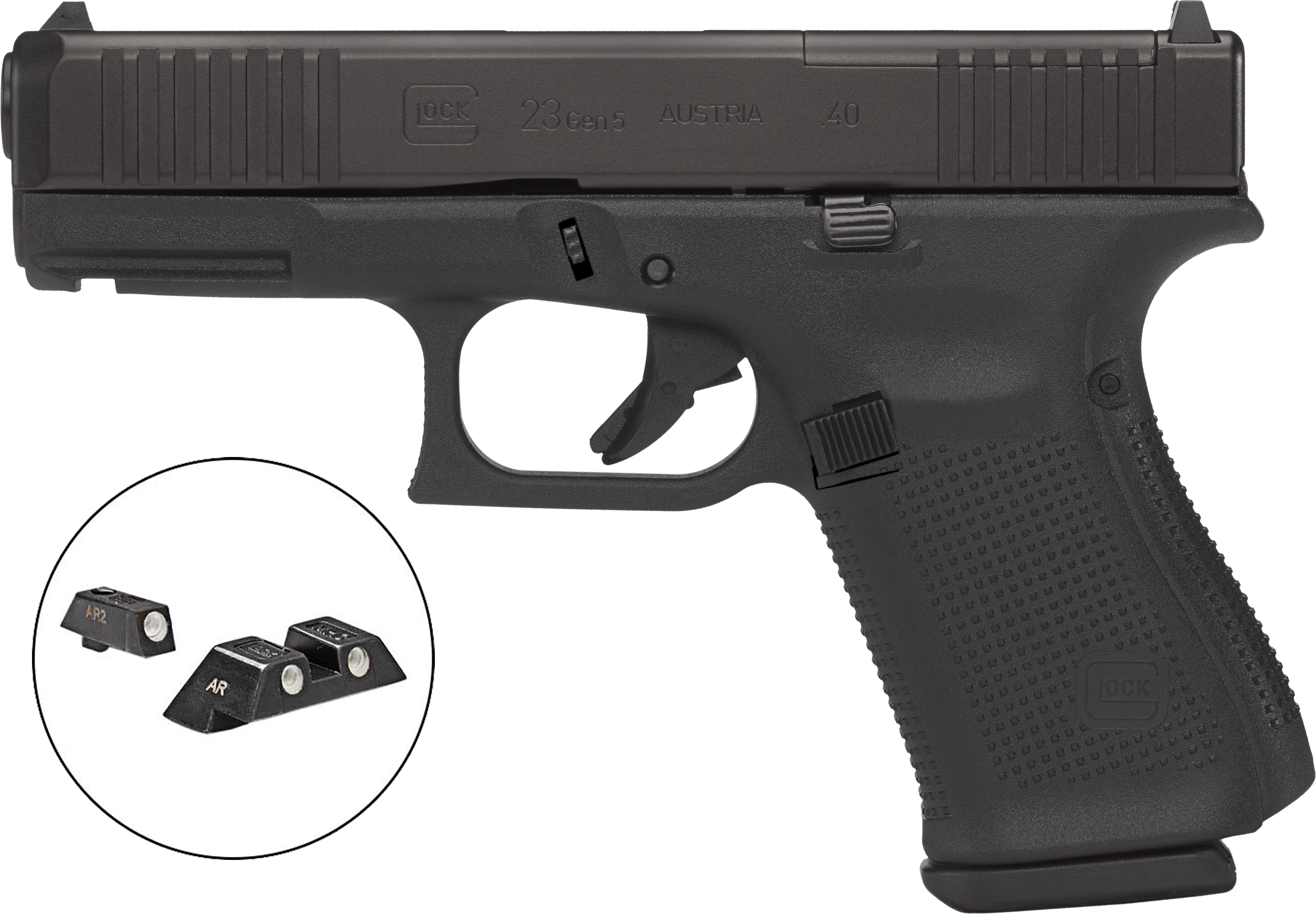 GLOCK 23MOS GEN5 40S&W PISTOL, BLACK, GLOCK NIGHT 
