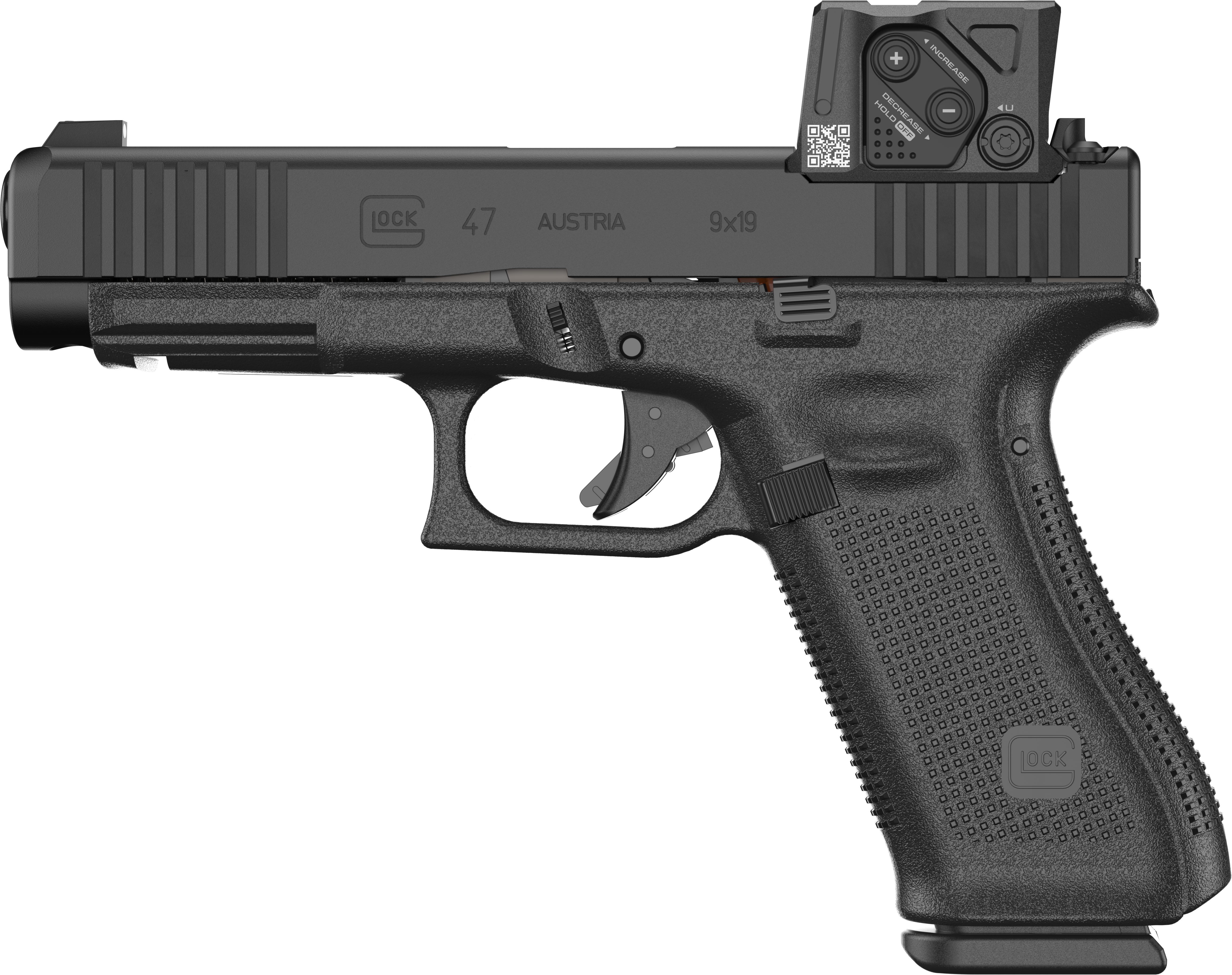 GLOCK 47MOS8 GEN5 9MM PISTOL BLACK, FRONT