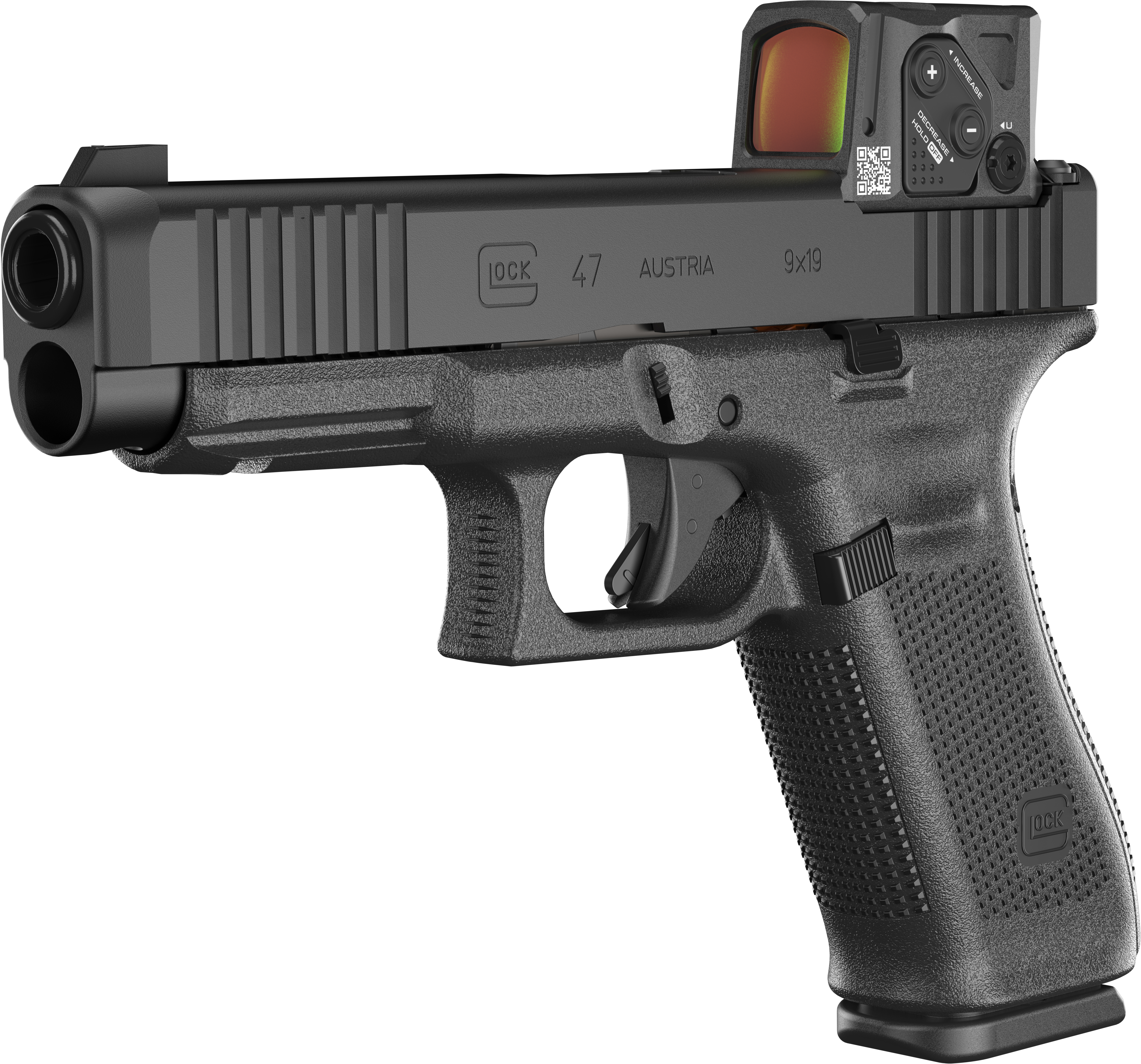 GLOCK 47MOS8 GEN5 9MM PISTOL BLACK, FRONT