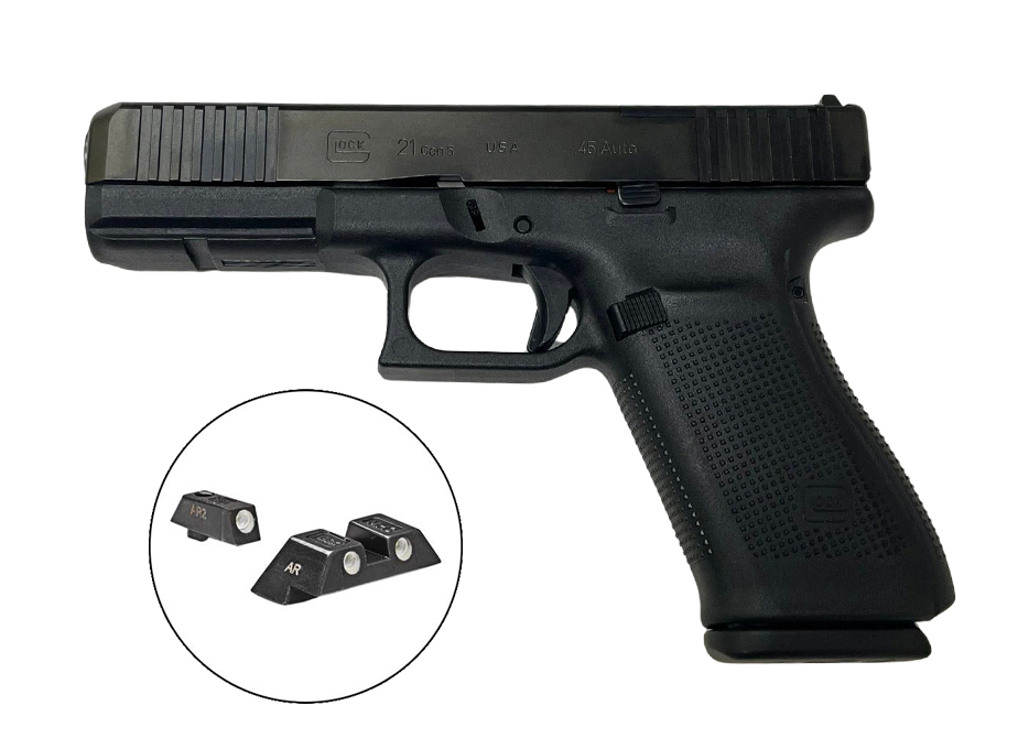 GLOCK 21MOS GEN5 45AUTO PISTOL BLACK, GLOCK NIGHT