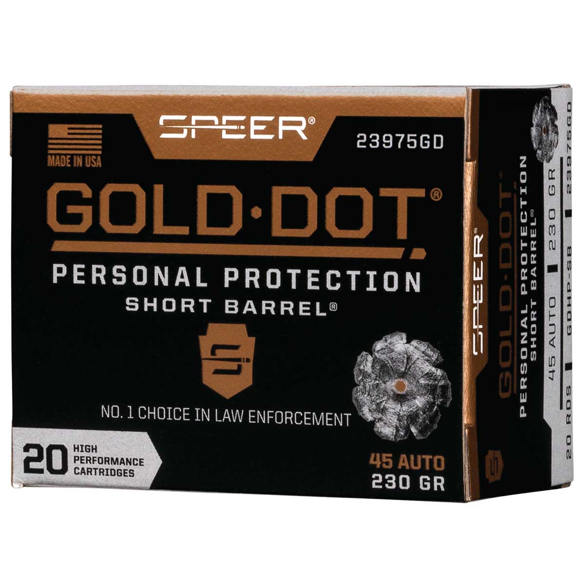 SPEER GOLD DOT 45AUTO 230 GRAIN HOLLOW POINT 